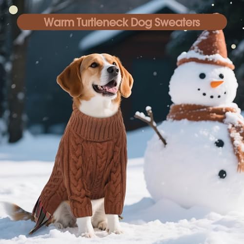 IECOii Hundepullover Kleid,Extra Große Pullover Hund für Weibliche Hunde,Hund Fleece Pullover Haustier Winter Kleid für Riesenrassen,Rollkragen Strickwaren für Kaltes Wetter, Maschinenwaschbar,5XL