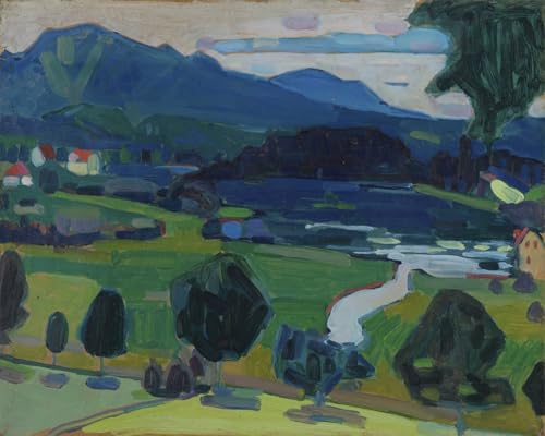Tableau Kandinsky Vue de Murnau sur le Staffelsee poster mural salon déco vintage 60x90cm