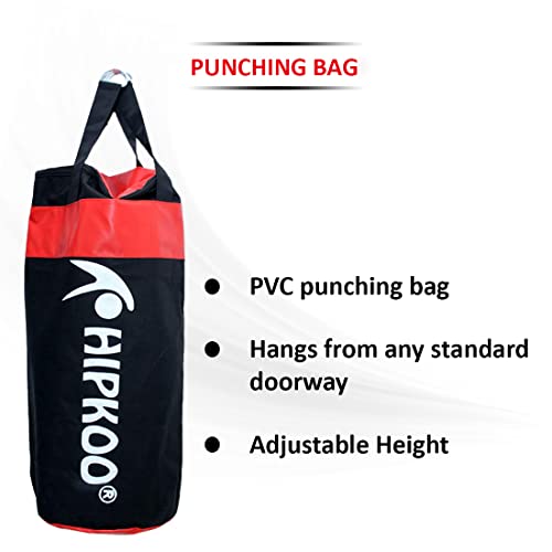 Image of Hipkoo Sports 2.5 Feet Unfilled Matte Punching Bag, Hanging Bag for Boxing MMA Sparring Punching Training Kick Boxing Muay Thai (Black)