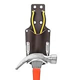 Hammer Holder,Hammer Holder for Belt,Tool Holder Pliers Holster Knife Holster, Hammer Holster Made with Genuine Leather and Heavy-Duty Steel,for Construction Electrician Carpentry Garden Pruning.