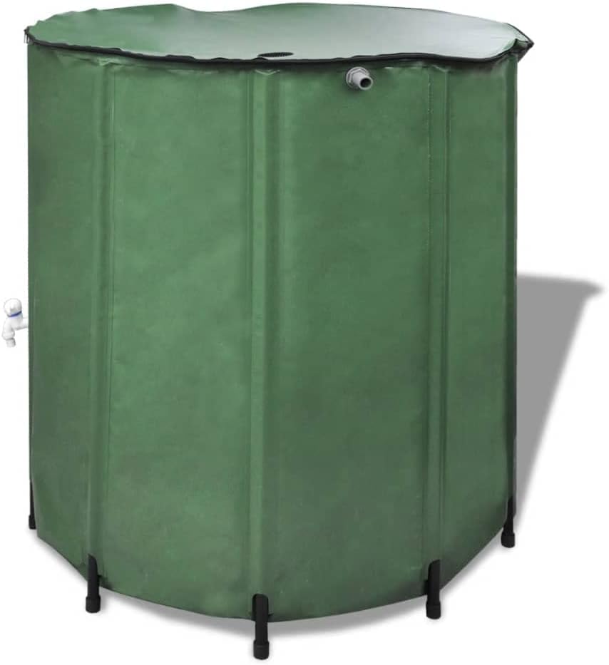 Rain Barrel Water Collector 500l Portable Collapsible Rain Water Tank Green Pvc Uv Protected For Lawn Garden Crops Amazon Co Uk Garden