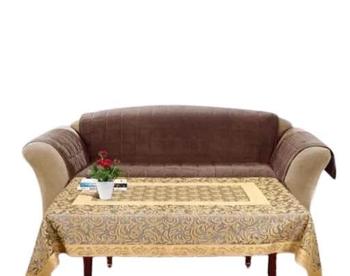 Golden Cotton Table Cover – 4 Seater Dining Tablecloth, Rectangular Shape (40 x 60 Inches), Elegant & Durable Table Cover_034_Golden-image-17