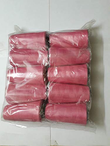 Image of Ace International Exports 3000 m Overlock Polyester Sewing Thread Set Box Yarn Spools Cone Pink (Pack of 10)