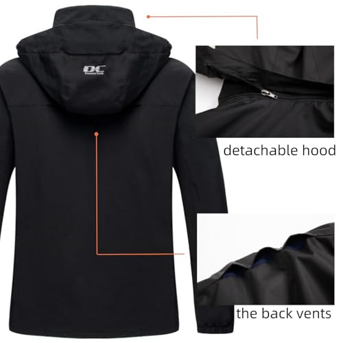 Image of Diamond Candy Men's Hooded Rain Jacket Lightweight Waterproof Windproof Outdoor Coat for Hiking Camping Travel