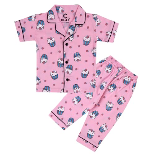 Image of CLAP Kids Cotton Printed Half Sleeves Night Suit