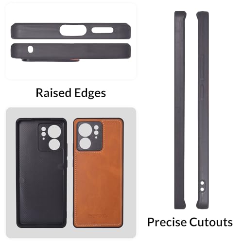 Image of SPRIG Compatible with Moto Edge 40 Premium PrimeMatte (Matte Leather TPU) Back Cover Drop Tested Shock Proof Mobile Case for Men, Women, Boys and Girls with Camera Protection (Light Brown)