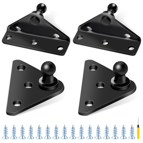 WZYTEU 4 tornillos universales de 10 mm, soporte de montaje ancho, soporte de montaje ancho con 16 tornillos y destornillador para muelle de presión de gas, amortiguador de gas
