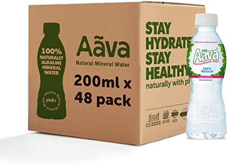 Aava Naturally Alkaline Mineral Water Mini Bottle | Origin Aravalli Hills | 100% Alkaline pH 8.0+ | Benefits of Calcium & Magnesium (Pack of 48 bottles)