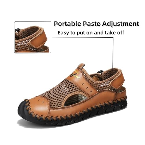 Asifn Men's Casual Sandals Outdoor Summer Beach Breathable Casual Closed Walking Lightweight Mesh Adjustable Athletic Driving Shoes2