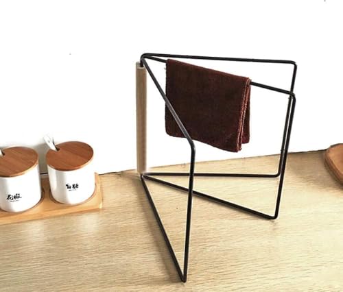 Image of ARHAT ORGANIZERS Foldable Hand Towel Stand | Towel Holder for Washbasin & Kitchen | Hand Towel Holder for Bathroom, Countertop & Vanity | 3 Towel Drying Stand, Napkin Stand (Black, 3-Tier)