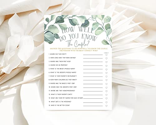 Your Main Event Prints Eucalyptus Bridal Shower Games and Activities (How Well Do You Know The Couple)