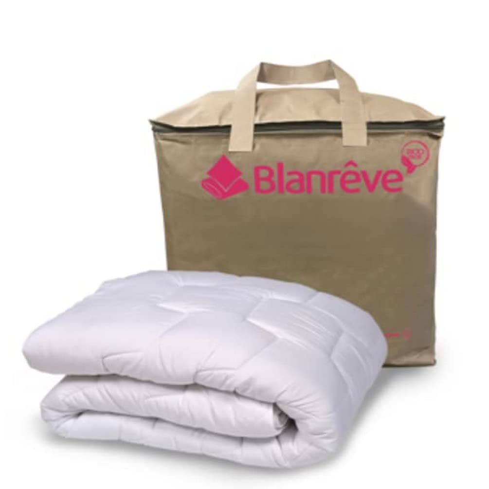 Blanrêve - Trapunta Cocooning e Calda - Anti acari - per letto singolo - 140 x 200 cm - Bianco - Made in France