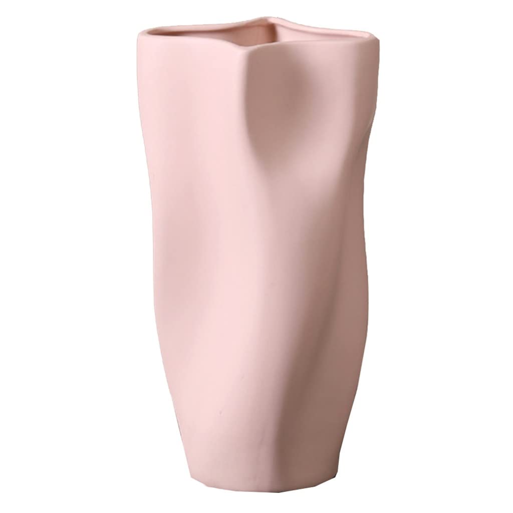GPDNBIEU, Nordic Water Ripple, for Home Decor Modern, Art Bud Vase Flowers for Living Room Dining Table(Pink)