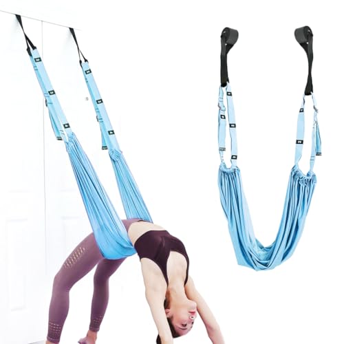 Image of Proberos Yoga Stretching Strap, Elastic Yoga Stretching Strap, Sectional Hoop Yoga Strap for Physical Therapy, Pilates, Yoga, Dance & Gymnastics Exercise