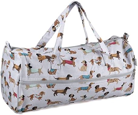 Hobby Gift Exclusive Knitting Project Storage Travel Bag, Sausage Dog, 16 x 43 x 19cm