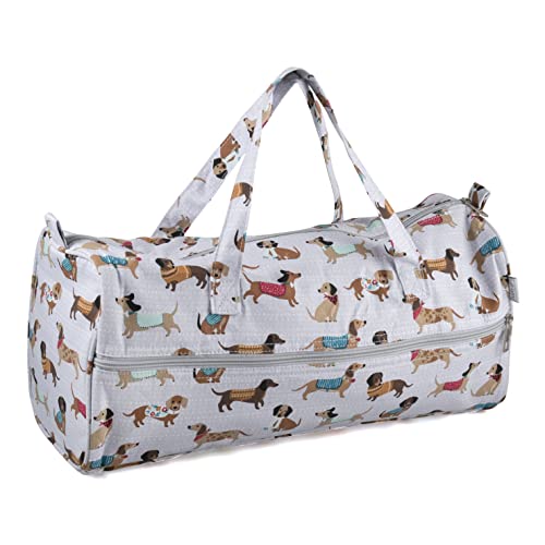 Hobby Gift Exclusive Knitting Project Storage Travel Bag, Sausage Dog, 16 x 43 x 19cm, 16.5 x 45 x 19.5cm