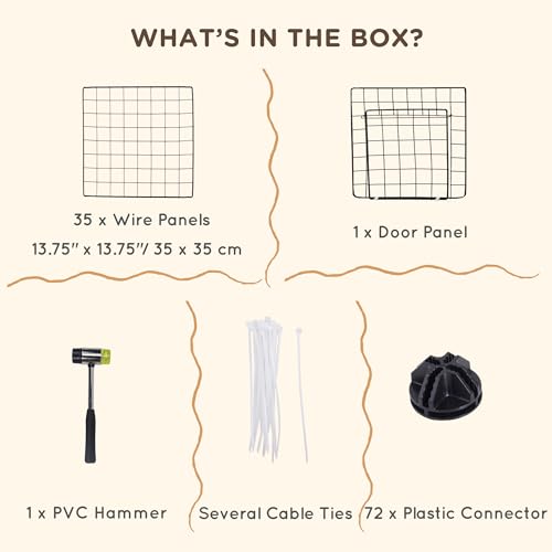PawHut DIY Pet Playpen Metal Wire Fence Indoor Outdoor Rabbit Small Animals Cage 36 Panel Enclosure Black - Image 5