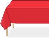 QIKSION Red Plastic Table Cloth Disposable 2 Pack, 54 x 108 Inch Tablecloths for Valentines, Mothers Day, Birthday Party, Christmas Decorations, Rectangle Table Cover