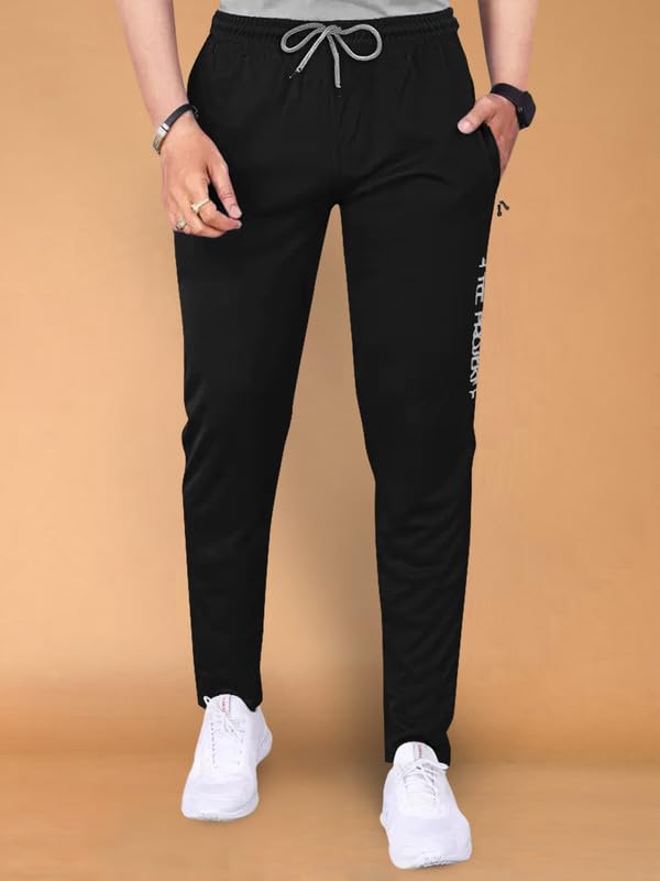 Image of Pinkmint Lycra Soild Track Pant for Men & Elastic Jogger Gym Wear, Yoga Wear, Sports, Regular Wear (Pack of 1)