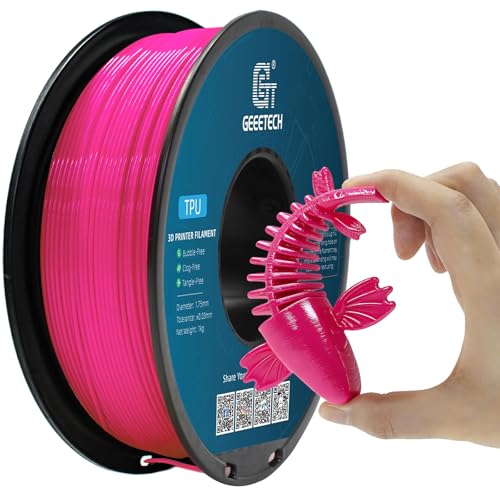 Image of Geeetech TPU Filament 1.75mm, 95A Flexible 3D Printer Filament with High Elasticity, 1KG (2.2lbs) Spool, Dimensional Accuracy ±0.03mm, Fits Most FDM Printers (Pink)