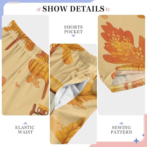 ZZXXB Autumn Maple Tractor Boys Long Pants Soft Trousers Elastic Waist Kids Lounge Bottoms with Pockets S-XL4