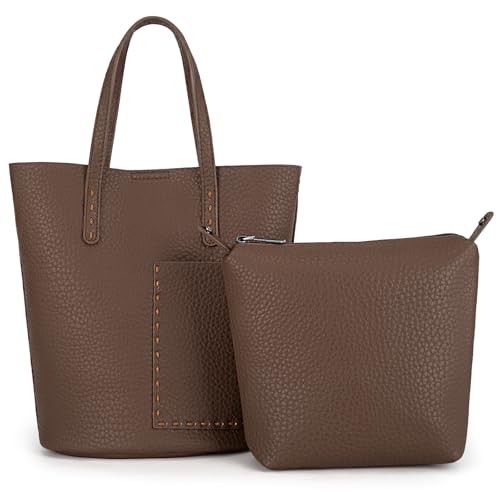 Montana West Small Bucket Purses for Women Small Top Handle Purses Satchel Handbags with Zipper Pouch 2 in 1 Cosmetic Bag Set MWC-562CF