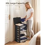 85L Laundry Hamper with Lid, Large Clothes Hamper, Black - Image 5
