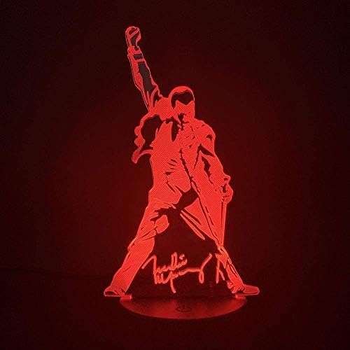 3D Night Light, Queen Freddie Mercury Figure Led Touch Sensor Baby Kids Nightlight,for Office Room Decorative Lamp Gift