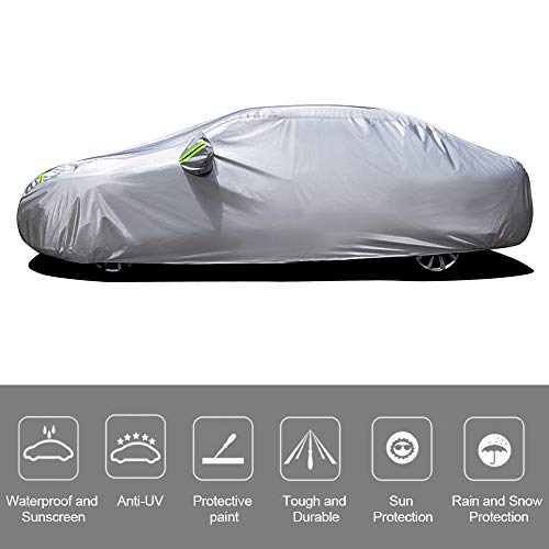 Zwbfu Cobertura para carro Coberturas completas para sedan com faixa refletiva Proteção solar à prov