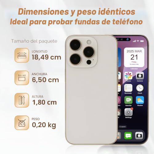 Miniatura 4 de Pantalla De Juguete Falso Teléfono Móvil Modelo Metálico Réplica No Funciona 1:1 Teléfono Para Teléfono 16 Promax Juguete Falso Teléfono Móvil, 16 Pro Max Pantalla De Color Oro