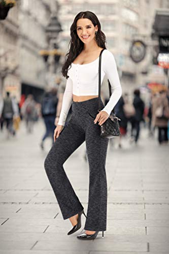 Ewedoos Bootcut Yoga Pants For Women High Waisted Yoga Pants With Pockets For Women Bootleg Work Pants Workout Pants Charcoal #TOP4