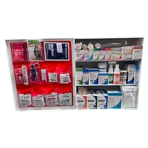 3-Shelf Metal 1st Aid Cabinet Class A, Large Capacity First Aid Wall Mount Medicine Cabinet, Secure Metal Med Box with Easy Access, Exceeds OSHA/ANSI Z308.1 2015, Over 900 Pieces