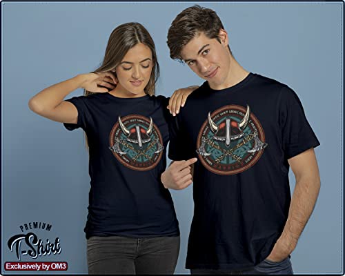T-shirt manches longues Viking homme motifs runes marine