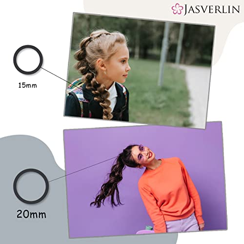 Jasverlin Black Rubber Bands For Hair 1000Pcs, Small Baby Hair Ties Ponytail Holder Tiny Hair Elastics Bands For Baby Girls Women 1/2Inch #TOP6