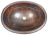 Simply Copper 19' Oval County Style Copper Bath Sink with Barb Wire Design