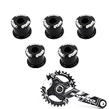 Kettenblattschrauben Aluminiumlegierung Fahrrad Kurbelgarnitur Schrauben - Mountainbike Doppetel Kettenblatt-Schraub Metall Scheibenschrauben, für Fahrräder, Mountainbikes, Rennräder (5pcs, Schwarz)