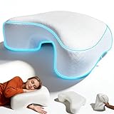 Almohada para dormir de lado con sisa, almohada cervical ergonómica, almohada ortopédica, alivio de presión para hombros y brazos, cojín cervical para dormir boca arriba y boca abajo