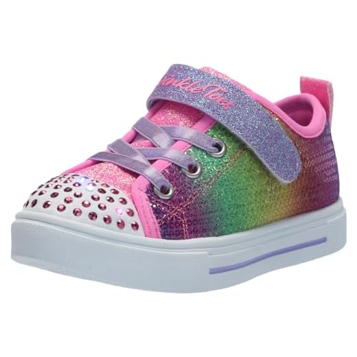 Skechers Girls Twinkle Sparks-Sequin Flash Sneaker, Multi, 10 Toddler