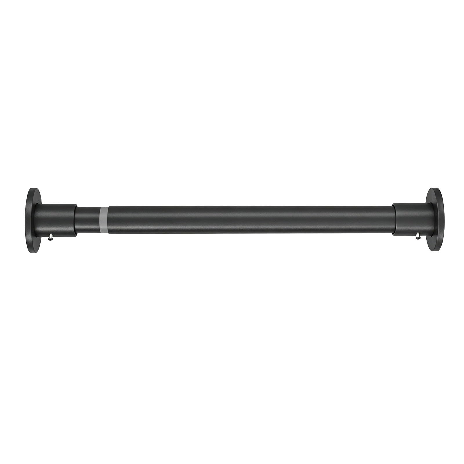 Metal Closet Rod, Adjustable Closet Rod, High Load-Bearing Capacity, Drill-Mount Installation, Suitable for Use in Wardrobes, Balconies and Bathrooms(Black,55-75cm/21.7-29.5in)