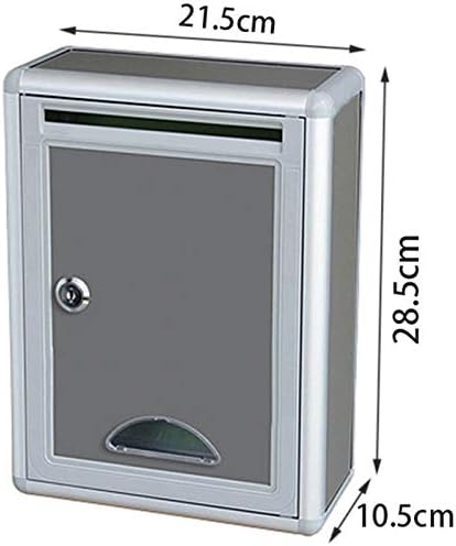 HBJWOV Vintage Aluminum Alloy Iron Letter Holder Rack Lockable Secure Mail Post Box Mailbox for Garden Ornament Decor