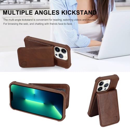 VANAVAGY Wallet Case for iPhone 13 Pro Max 6.7 inch, Brown - image 5