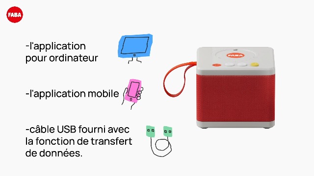 Conteur d'histoires pour Enfants, Enceinte Audio avec Personnage Sonore Ele l'Éléphant FABA- Boîtes à histoires - Jeux d'éveil
