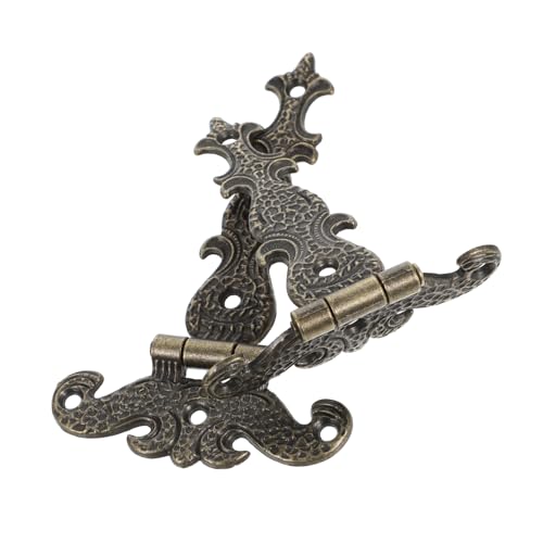 POPETPOP 1 セット アンティークドアヒンジ 青谷ドアヒンジ ボックスドアヒンジ ライジングバットドアヒンジ ヒンジヘビーデューティー 金属ヒンジ 折れ戸ヒンジ 小屋のドアの蝶番 亜鉛合金