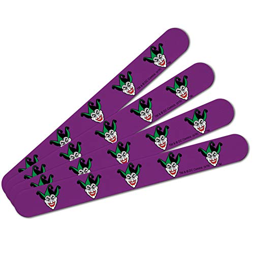 Batman Joker Symbol Double-Sided Nail File Emery Board Set 4 Pack