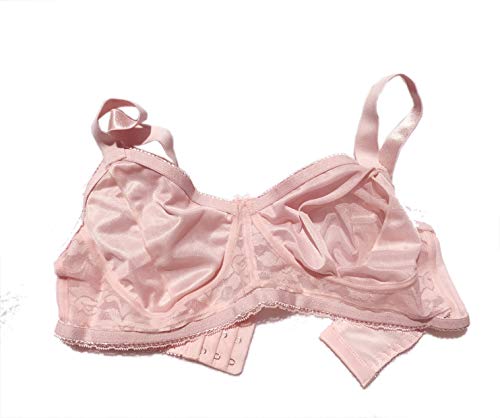 Soutien-gorge en dentelle transparente pour prothèses mammaires en silicone, pour mastectomie, travesti, faux seins rose rose 44C Cover