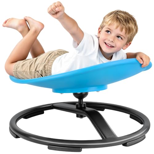 Pterying 21" L × 19" W Large Size Spinning Chair for Autistic Kids, Ages3+ | Autism Sensory Products, Sensory Toys Gifts for Kids with Autism & ADHD, Training Body Coordination, Azure Rounded Shape