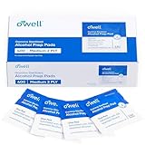OWELL Alcohol Wipes Individually Wrapped, 400 Count – Medium 2-Ply Antiseptic Prep Pads, Sterile Medical Pads for Cleaning Skin, First Aid Kit Swabs (400 Count)