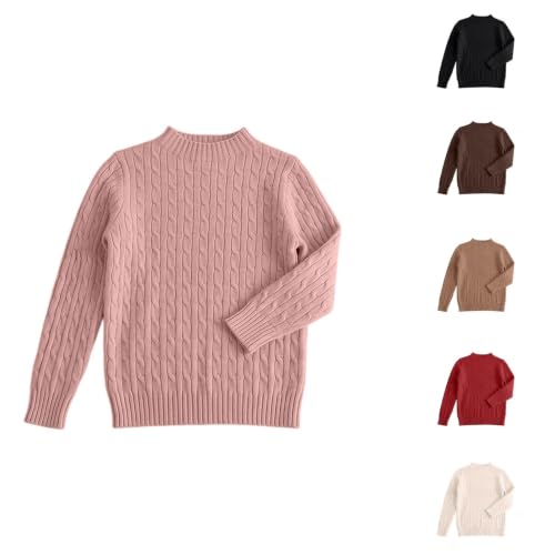 Girls Sweaters Long Sleeve Crewneck Ribbed Knit Blouses Pink 12-18 Months - image 1