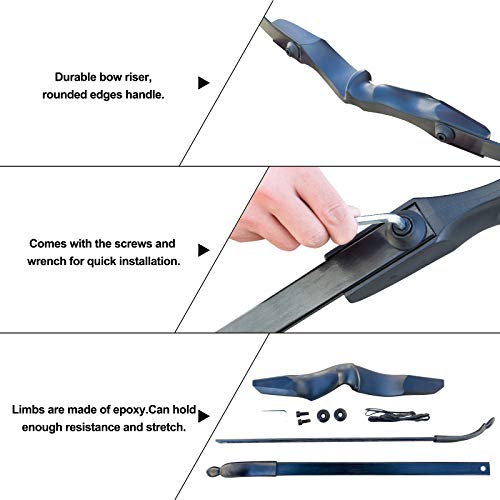 D&Q 52''Takedown Bow And Arrow 30 Lbs Archery Bow And Arrow For Adults Beginners Recurve Bows Archery Set Hunting Targeting Practice - Right Hand #TOP4