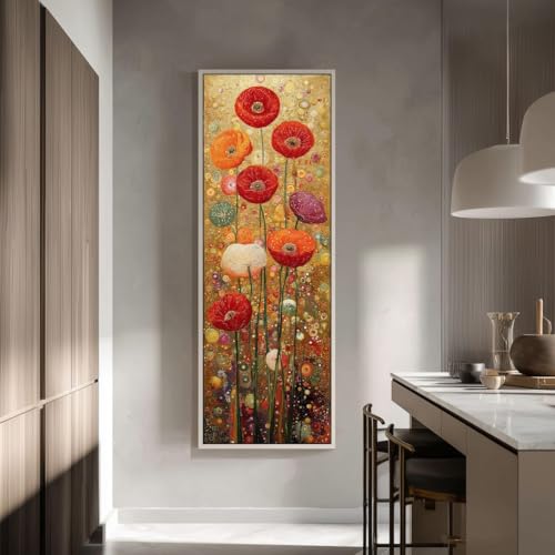Feuille d'or verticale allongée en toile pour habiller un mur vide - 3